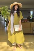 Made in Italy Paulo Pillow Cotton Shirt Dress Dirty Olive